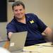 Michigan head coach Brady Hoke smiles as he answers questions from the press during a roundtable discussion at the Junge Family Champions Center on Monday afternoon. Melanie Maxwell I AnnArbor.com